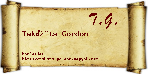 Takáts Gordon névjegykártya