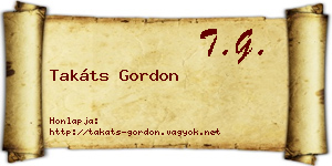 Takáts Gordon névjegykártya
